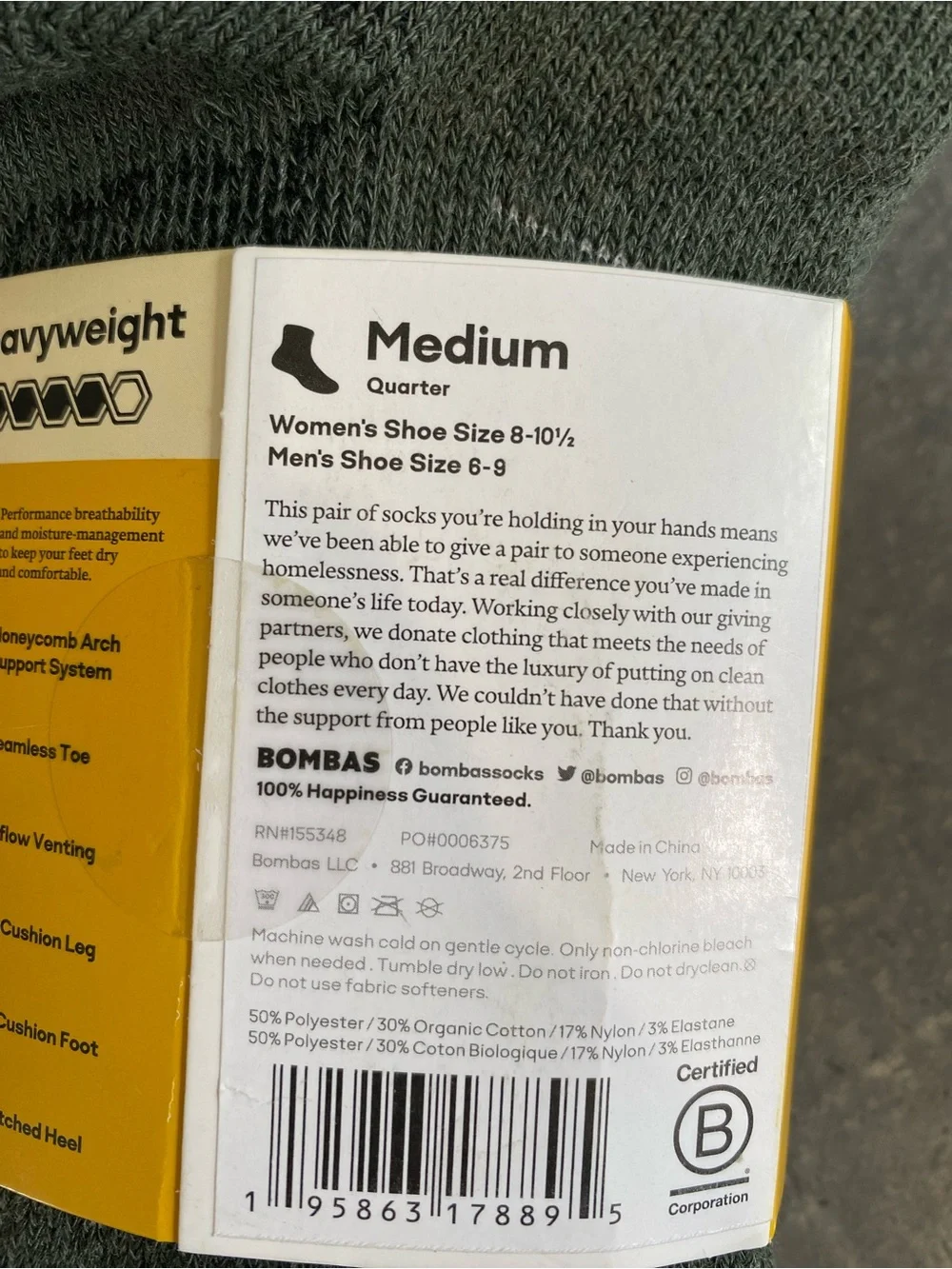 3 Pairs Bombas Medium Quarter Socks Sz (6-8) Mens / Sz 8-10 Women’s  Jul 026)